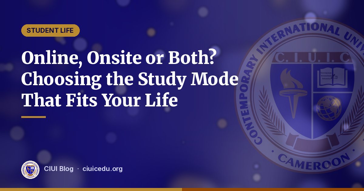 A student choosing between studying online and on campus